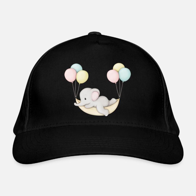 mignon bébé éléphant dans un hamac Casquette classique bio