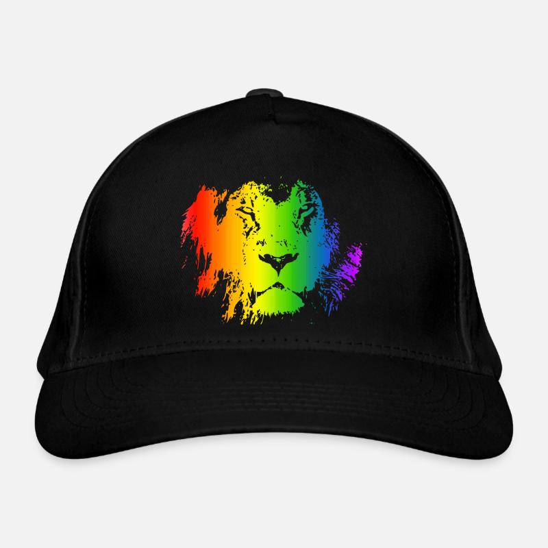 Lion Rainbow Animal Face coloré comme un chat Casquette classique bio