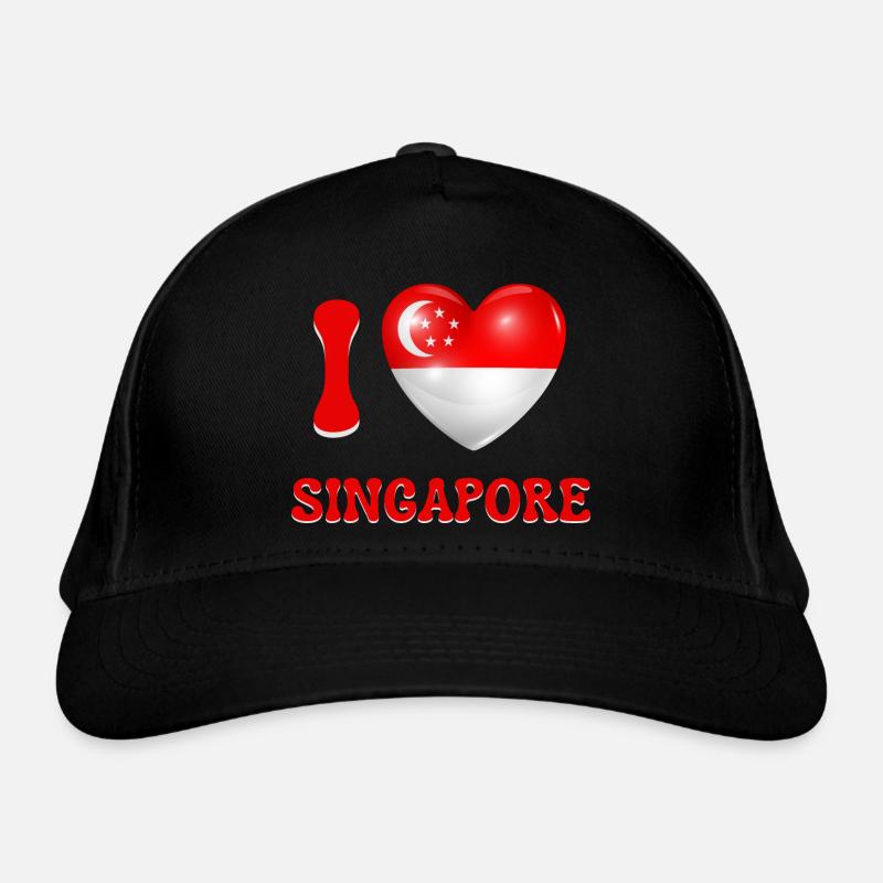 Ich liebe Singapur Bio-Baseballkappe