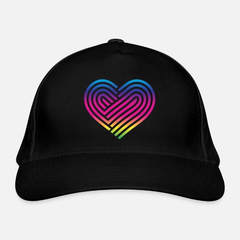 Rainbow Heart Homosexuality LGBT Love Organic Baseball Cap