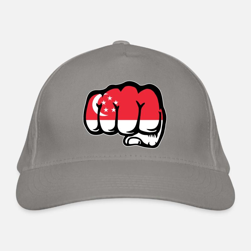 Drapeau de Singapour Poing Casquette classique bio