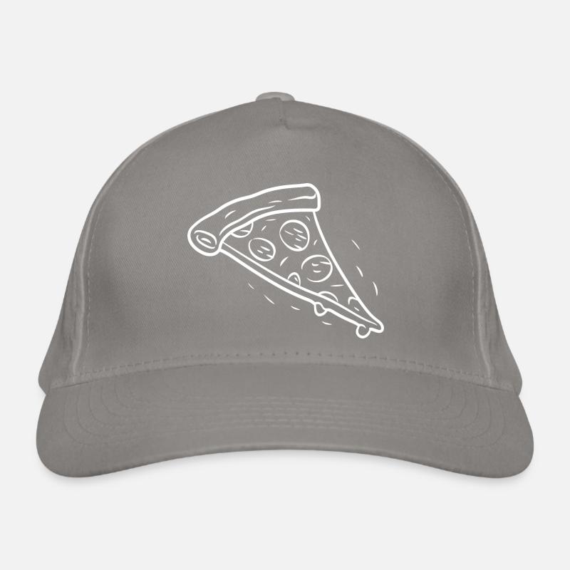 Dessin au trait d’une tranche de pizza Casquette classique bio
