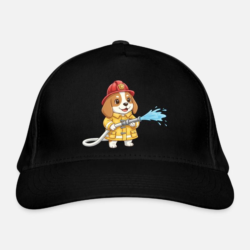Beagle Firefighter Dog Volunteer Firefighter Boys Organic Baseball Cap