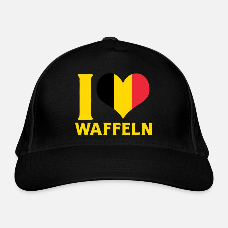 J’adore les gaufres Drapeau de la Belgique Décor alimentaire Casquette classique bio