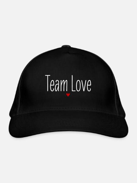 L’équipe de la Saint-Valentin Amour, Coeur, Je t’aime, Couple - Casquette classique bio - noir - Devant