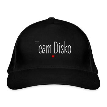 Team Disko, Partnerlook, Party Crew, Feiern Tanzen - Bio-Baseballkappe - Schwarz - Vorne