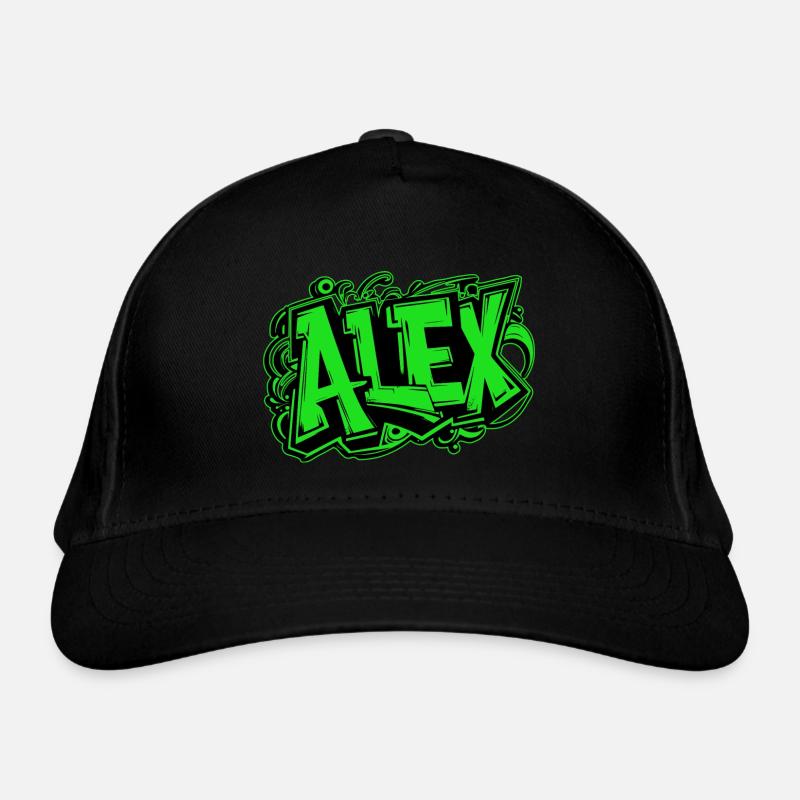 Alex Name Graffiti Green Organic Baseball Cap