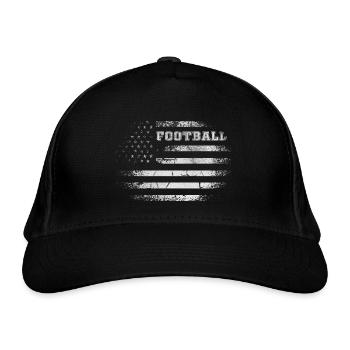 USA flag american football - Bio-Baseballkappe - Schwarz - Vorne