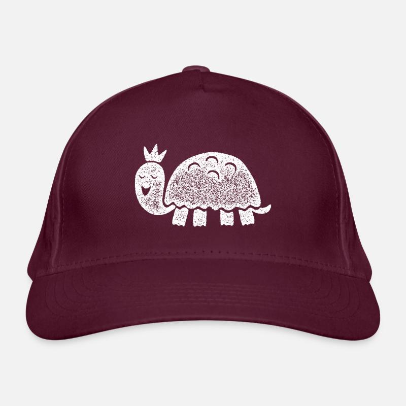 lachende Schildkröte mit Krone Bio-Baseballkappe