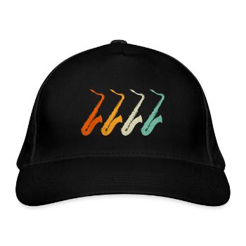 Saxophon Saxophon Saxophon - Bio-Baseballkappe - Schwarz - Vorne