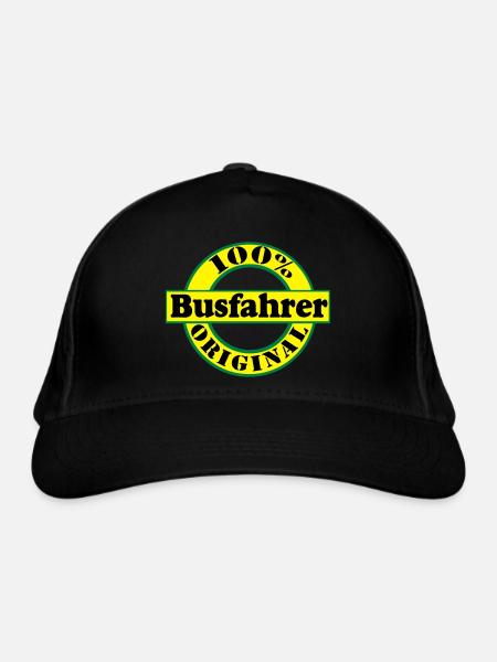 Busfahrer Bus Omnibus 100% Busfahrer Original(25) - Bio-Baseballkappe - Schwarz - Vorne