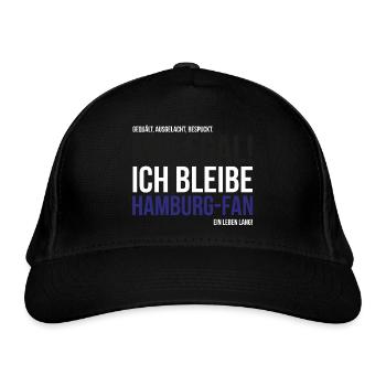 Ich bleibe Hamburg-Fan - Bio-Baseballkappe - Schwarz - Vorne