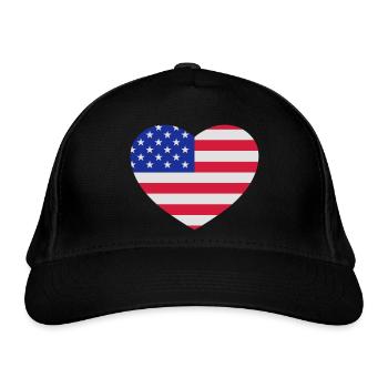 Coeur américain - Casquette classique bio - noir - Devant