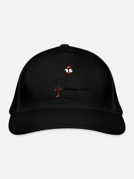 schräger Vogel - Bio-Baseballkappe - Schwarz - Vorne