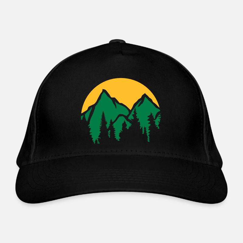 Berge Sonne Nadelbäume Bio-Baseballkappe