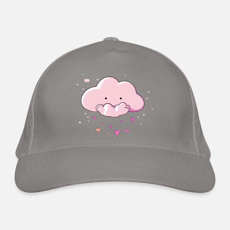 Cute Cloud Raining Hearts Organic Baseball Cap