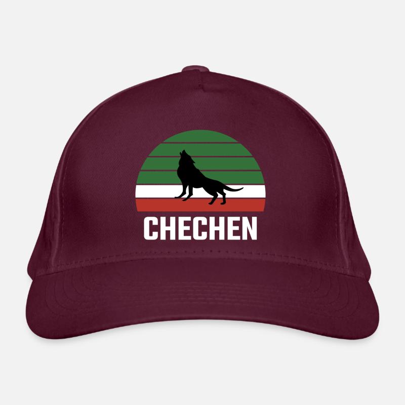 Chechnya Chechen Tschetschenien Borz Wolf Flagge Bio-Baseballkappe