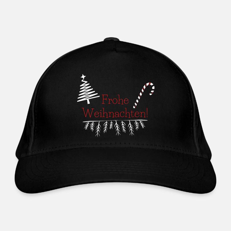 Frohe Weihnachten! - Bio-Baseballkappe - Schwarz
