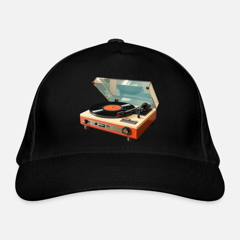 Retro Turntable 60s 70s Vinyl Vintage Organic Baseball Cap