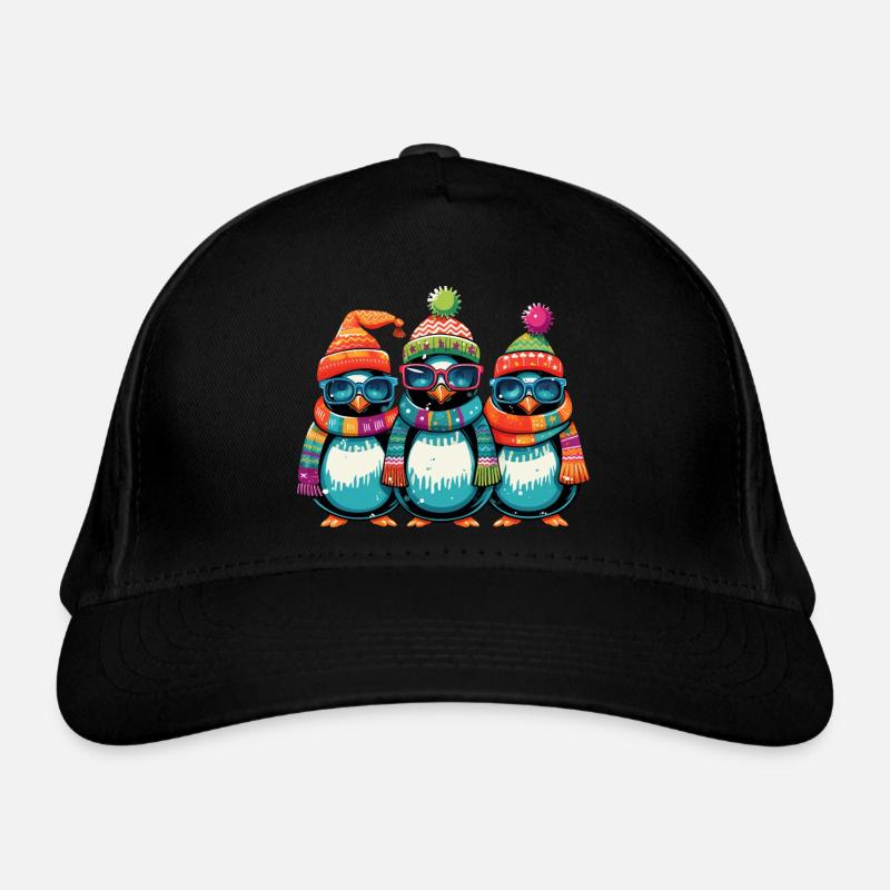 Funny Christmas Cool Penguins Organic Baseball Cap