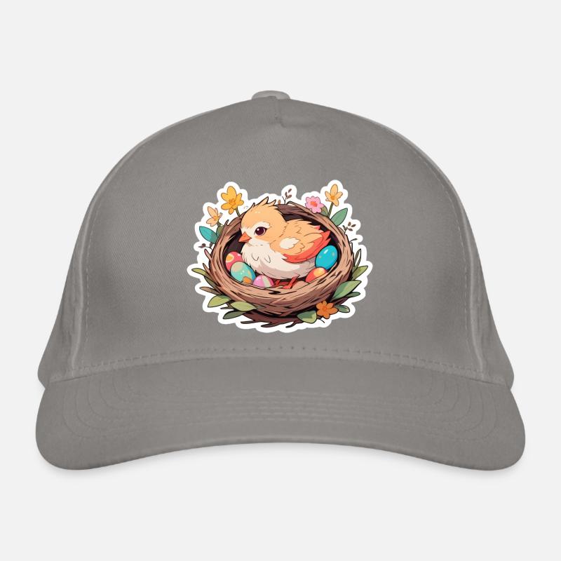 Panier de Pâques avec des poussins Casquette classique bio