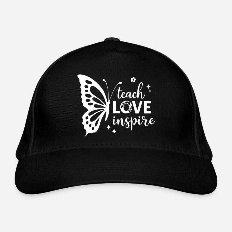 Stärkendes Schmetterlingsmotiv mit inspirierendem Text - Bio-Baseballkappe - Schwarz