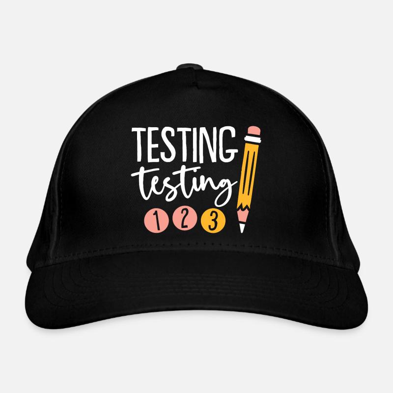 Testing Pencil Doodles on Black - Organic Baseball Cap - black