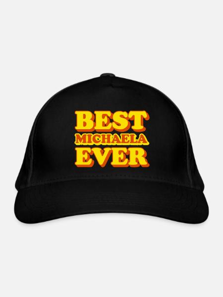 Michaela Vorname Lustiges Geschenk - Bio-Baseballkappe - Schwarz - Vorne