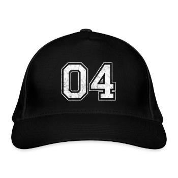Anzahl 04 - Bio-Baseballkappe - Schwarz - Vorne