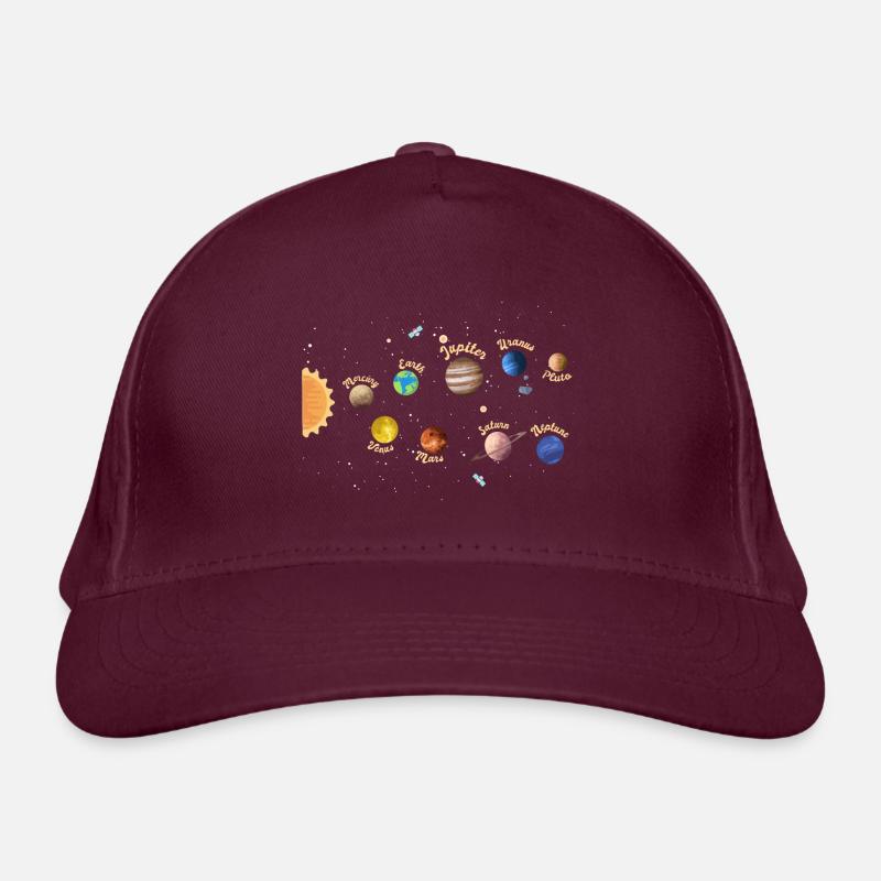 Solar System Planets Kids Knowledge Outer Space Organic Baseball Cap