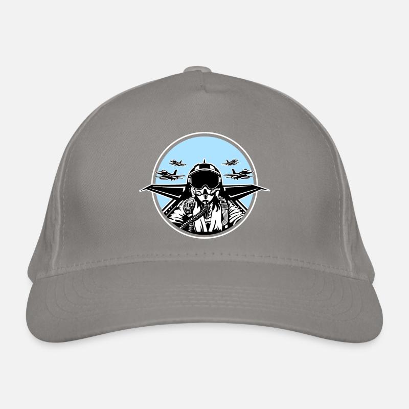 Jet Pilot / Kampfpilot 01_black white Organic Baseball Cap