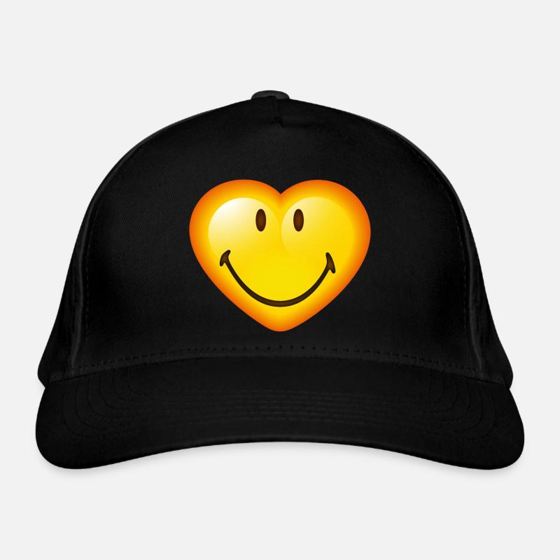 Smiley Glossy Heart Organic Baseball Cap