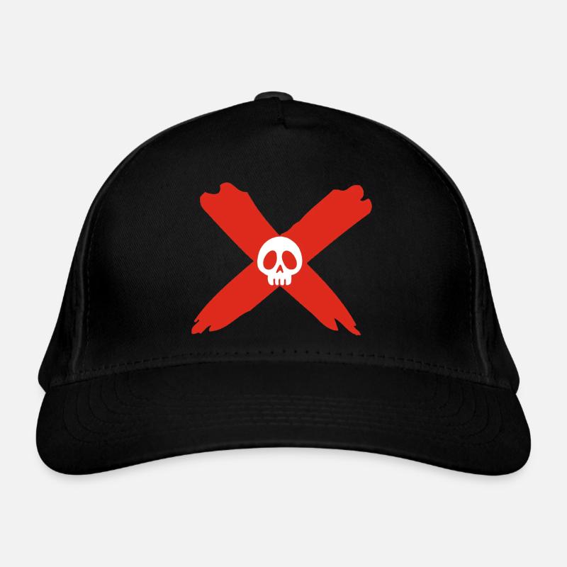 Crâne et croix écarlate Casquette classique bio