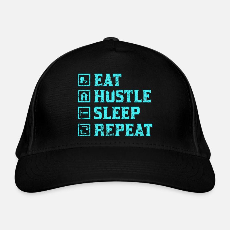 Eat hustle sleep repeat Bio-Baseballkappe