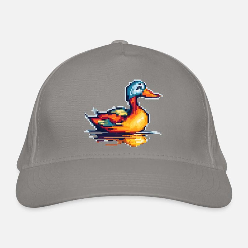 Petit canard dans les graphiques à pixels rétro 8 bits Casquette classique bio