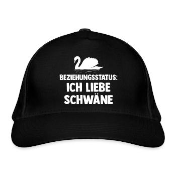 Schwan - Bio-Baseballkappe - Schwarz - Vorne