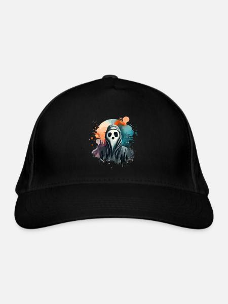 halloween ghost - Casquette classique bio - noir - Devant