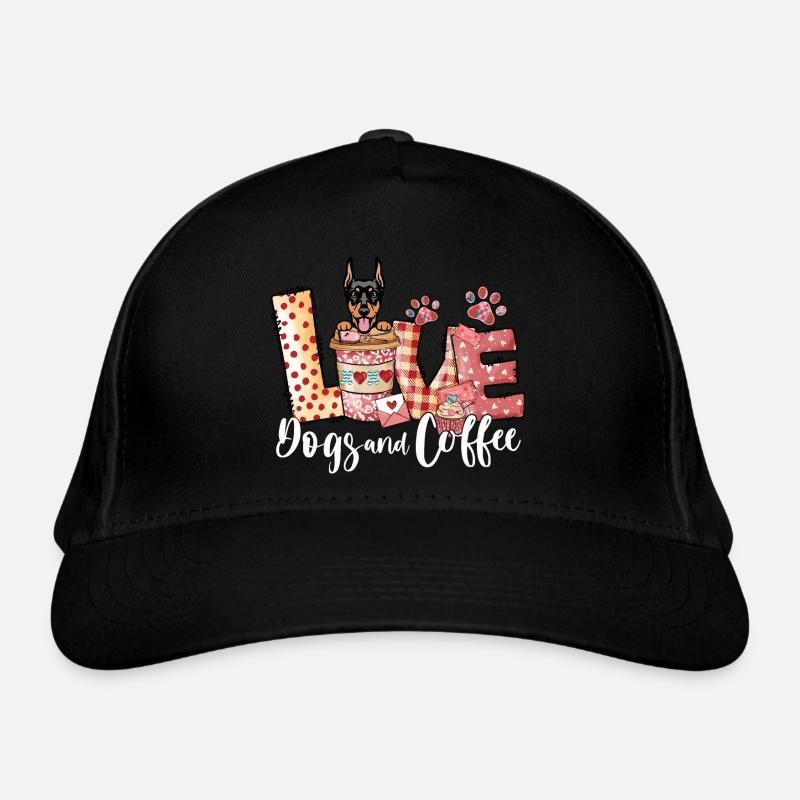 Doberman Dog Coffee Lover Valentines Day Organic Baseball Cap