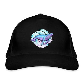 Humpback Whale Watercolor - Organic Baseball Cap - black - Front