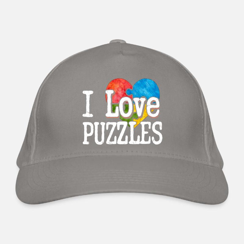 I Love Puzzles Piece Jigsaw Puzzle Organic Baseball Cap