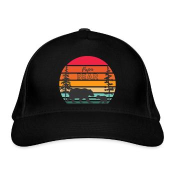 Papa Bear - Bio-Baseballkappe - Schwarz - Vorne