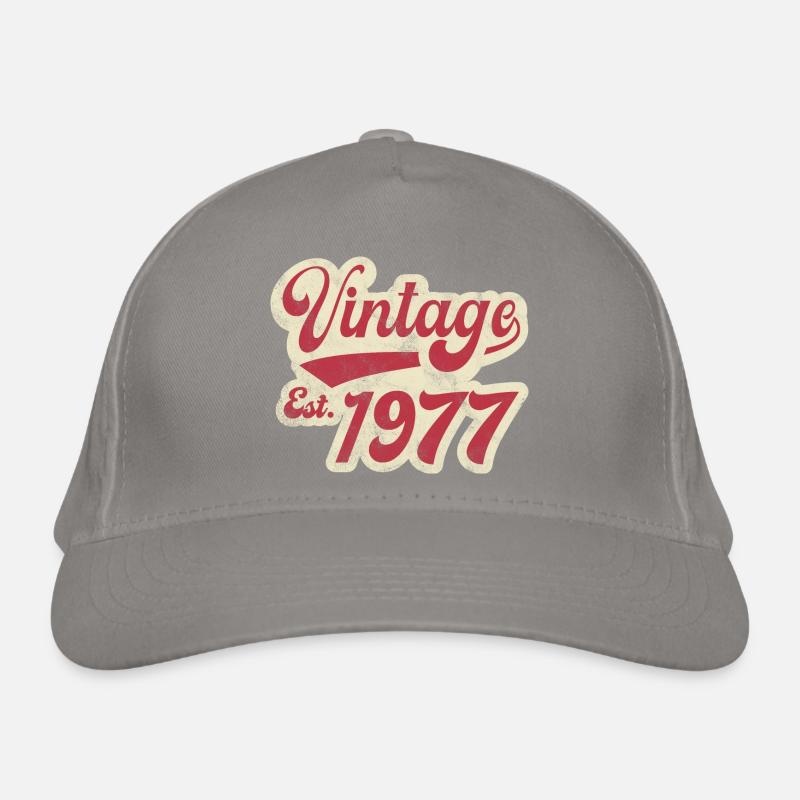 Vintage Est 1977 Organic Baseball Cap