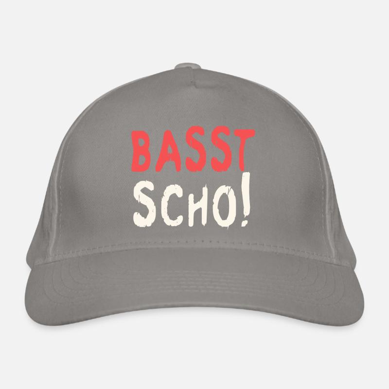 Basst scho rot baige text Bio-Baseballkappe