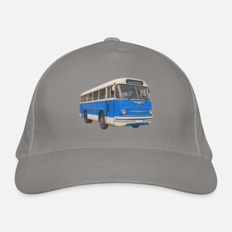 Old blue bus Organic Baseball Cap
