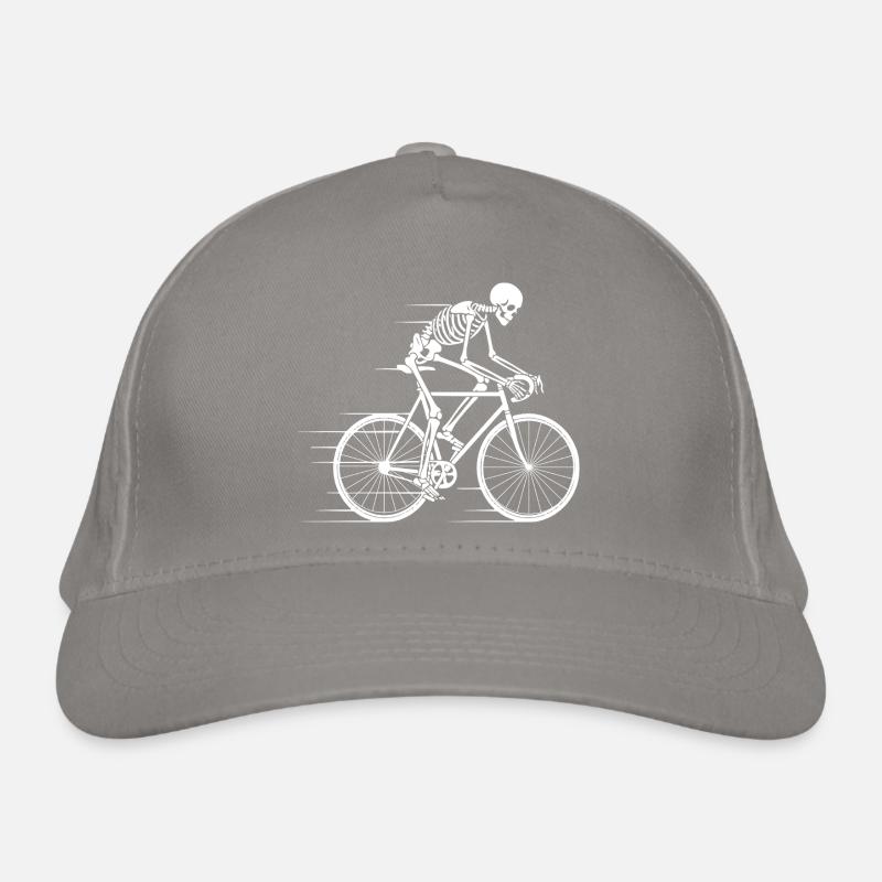 Skeleton Cyclist in Motion Organic Baseball Cap