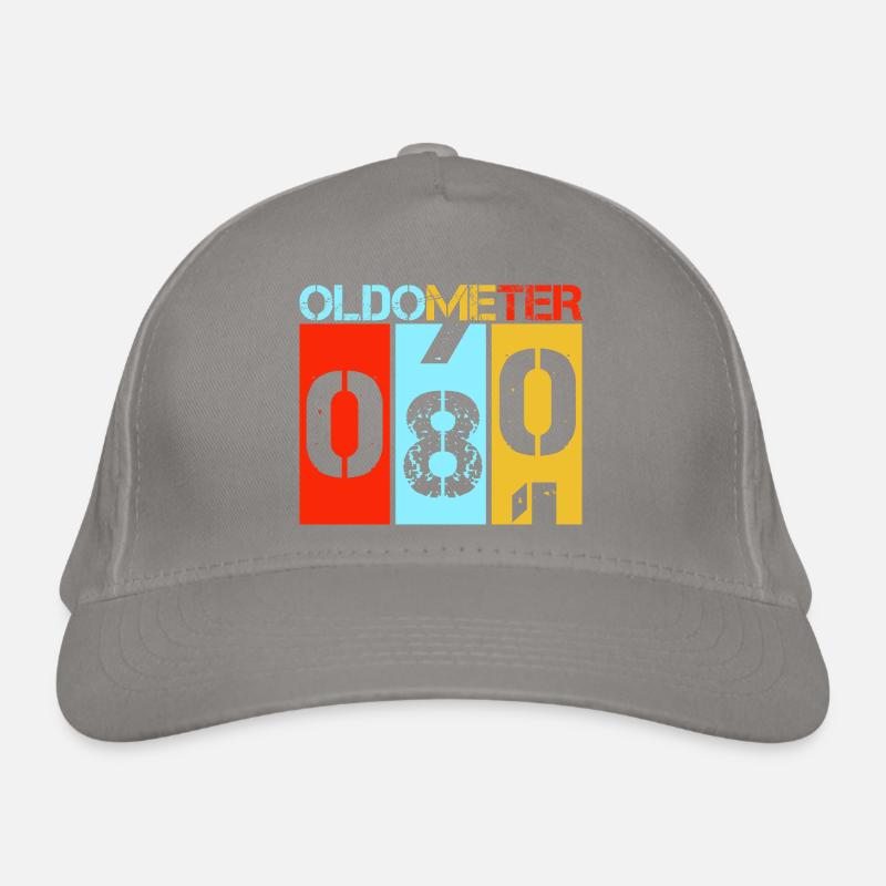 Oldometer 80 wird 80 Retro Geburtstags-Meilenstein Bio-Baseballkappe