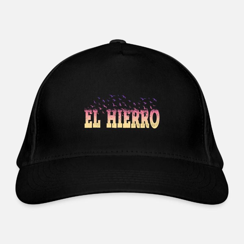 E Hierro Summer Beach Sea Palm Trees Birds Font Organic Baseball Cap