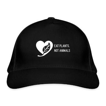 Mangez des plantes et non des animaux Chemise - Casquette classique bio - noir - Devant