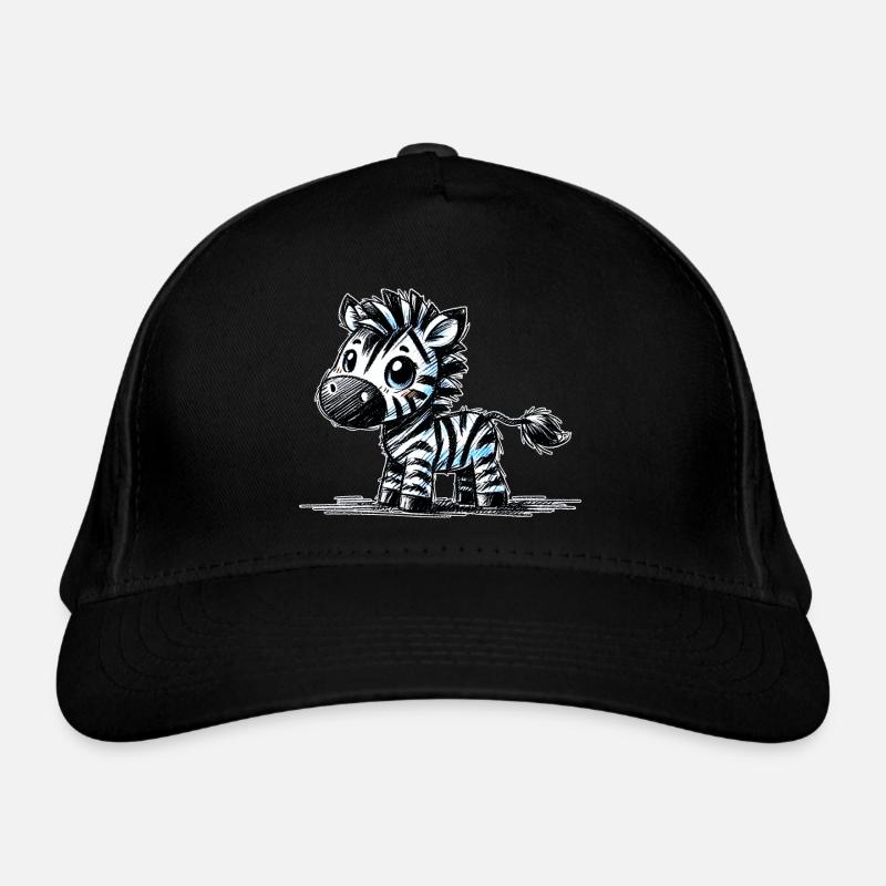Zebra - Organic Baseball Cap - black