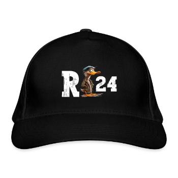 Rente 2024 Ente Rentner Rentnerin Ruhestand Lustig - Bio-Baseballkappe - Schwarz - Vorne